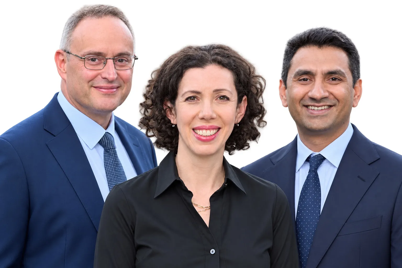 Christian Germa, Anna Ostrovsky, and Prasoon Saurabh standing together